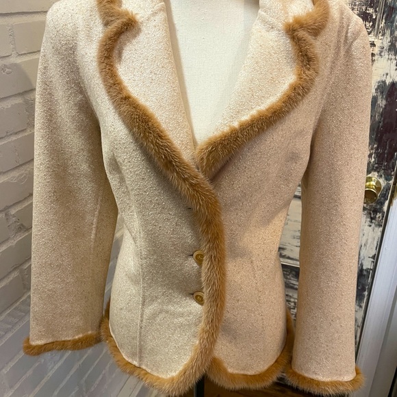 Escada Jackets & Coats Vintage Escada Rare Tan Wool Tweed Jacket